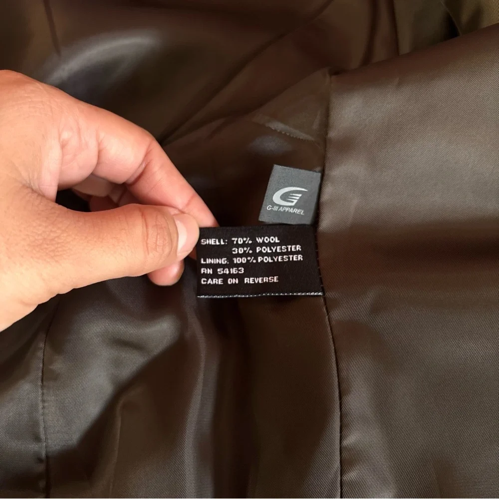 Jones New York Herringbone Brown Trench Coat - Picture 7 of 8